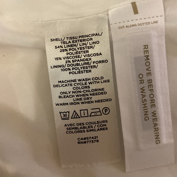 Ann Taylor Herringbone Linen Suit 2 Petite - Picture 3 of 5